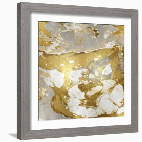 Marbleized in Gold and Silver-Danielle Carson-Framed Art Print