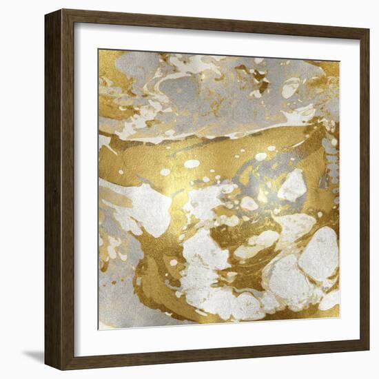 Marbleized in Gold and Silver-Danielle Carson-Framed Art Print