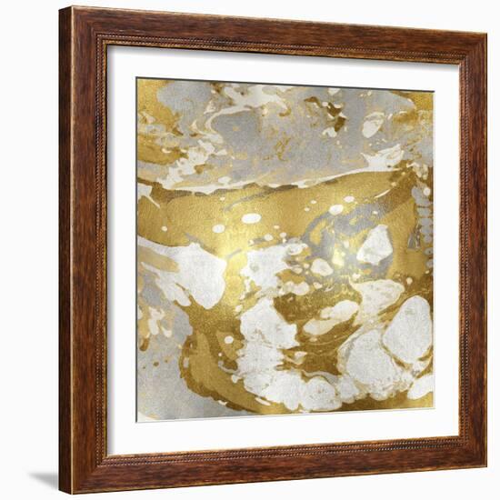 Marbleized in Gold and Silver-Danielle Carson-Framed Art Print