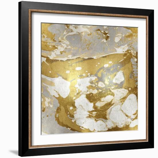 Marbleized in Gold and Silver-Danielle Carson-Framed Art Print