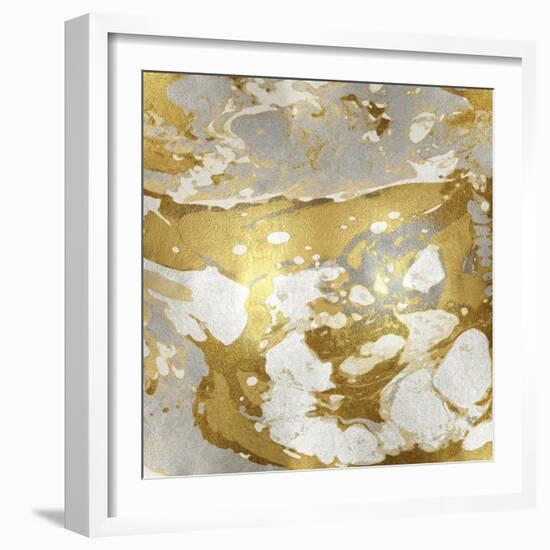 Marbleized in Gold and Silver-Danielle Carson-Framed Art Print