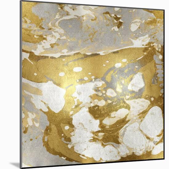 Marbleized in Gold and Silver-Danielle Carson-Mounted Art Print