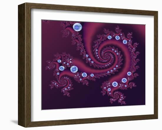 Marbleized Red-Fractalicious-Framed Giclee Print