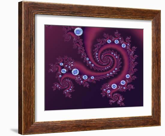 Marbleized Red-Fractalicious-Framed Giclee Print