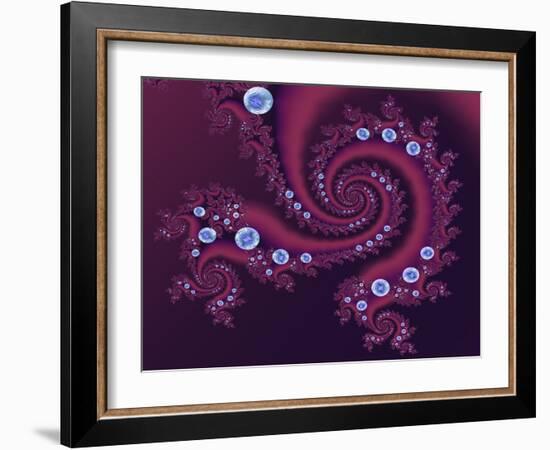 Marbleized Red-Fractalicious-Framed Giclee Print