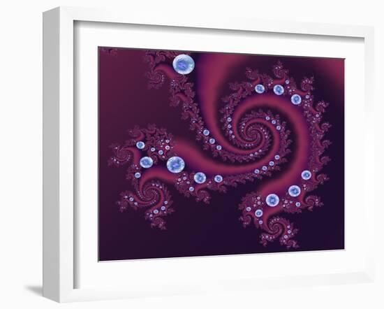 Marbleized Red-Fractalicious-Framed Giclee Print