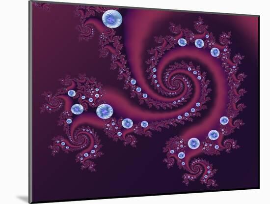 Marbleized Red-Fractalicious-Mounted Giclee Print