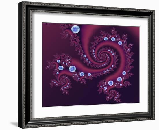 Marbleized Red-Fractalicious-Framed Giclee Print