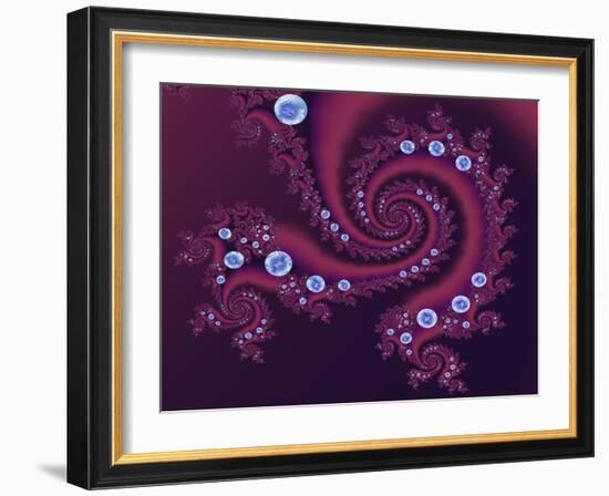 Marbleized Red-Fractalicious-Framed Giclee Print