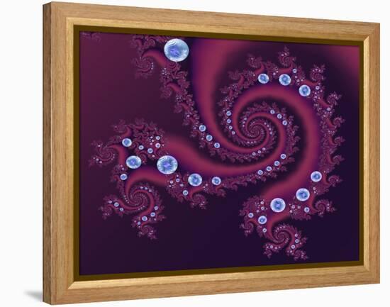 Marbleized Red-Fractalicious-Framed Premier Image Canvas