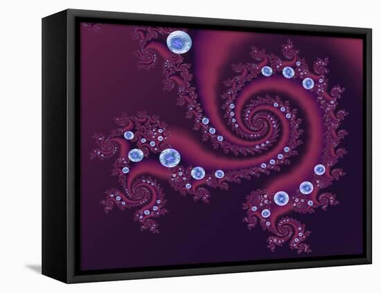 Marbleized Red-Fractalicious-Framed Premier Image Canvas