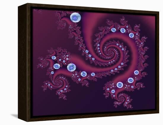 Marbleized Red-Fractalicious-Framed Premier Image Canvas