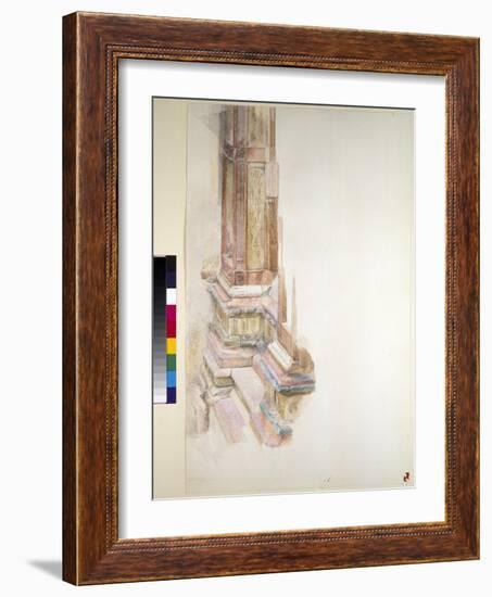 Marbles at Verona: Base of a Pilaster on the Facade of Sant' Anastasia, Verona, June 1869 (W/C & Bo-John Ruskin-Framed Giclee Print