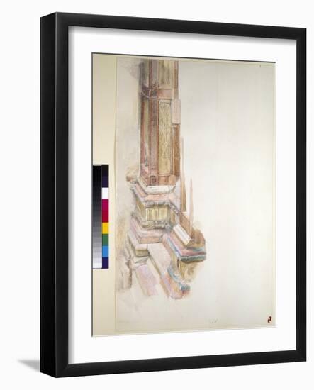 Marbles at Verona: Base of a Pilaster on the Facade of Sant' Anastasia, Verona, June 1869 (W/C & Bo-John Ruskin-Framed Giclee Print