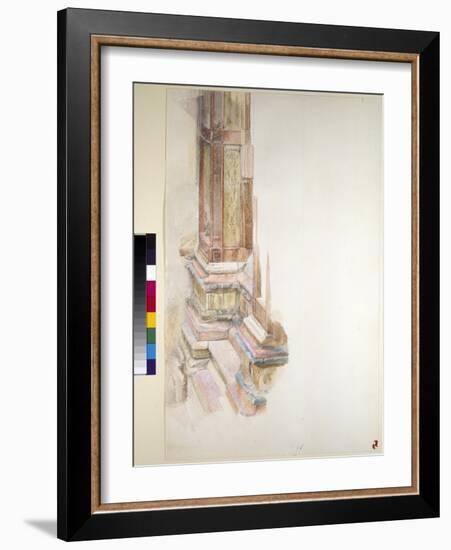 Marbles at Verona: Base of a Pilaster on the Facade of Sant' Anastasia, Verona, June 1869 (W/C & Bo-John Ruskin-Framed Giclee Print