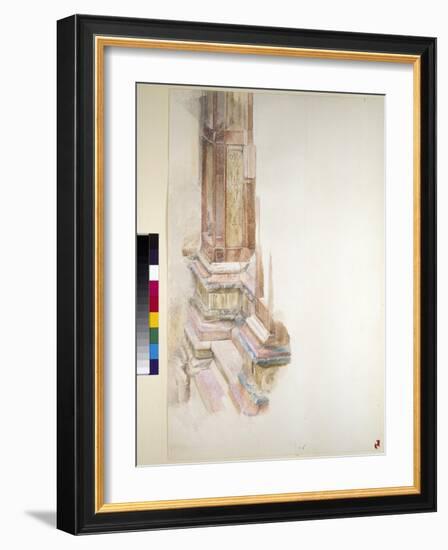 Marbles at Verona: Base of a Pilaster on the Facade of Sant' Anastasia, Verona, June 1869 (W/C & Bo-John Ruskin-Framed Giclee Print