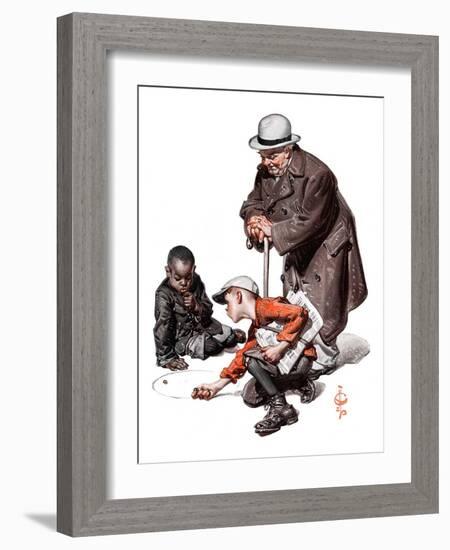 "Marbles Game,"March 28, 1925-Joseph Christian Leyendecker-Framed Giclee Print