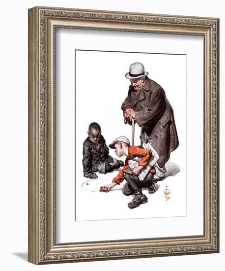 "Marbles Game,"March 28, 1925-Joseph Christian Leyendecker-Framed Giclee Print