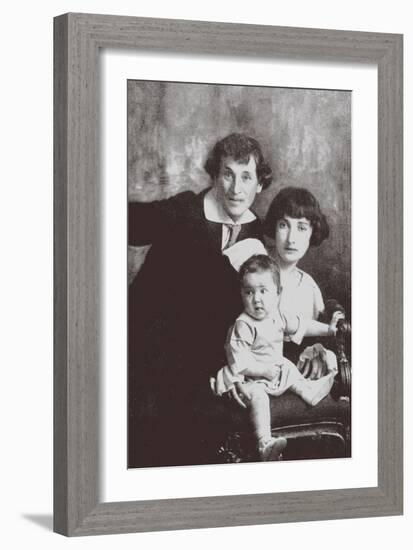 Marc Chagall with His First Wife Bella and Daughter Ida-Russian Photographer-Framed Giclee Print