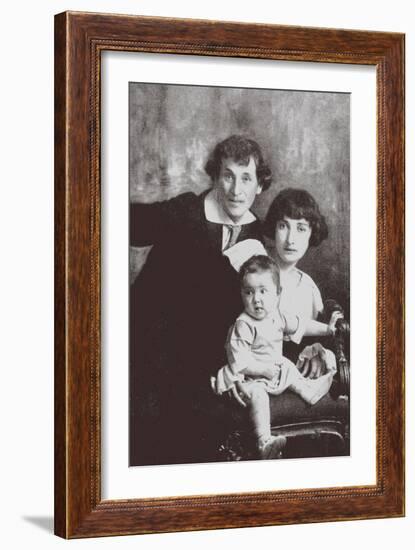 Marc Chagall with His First Wife Bella and Daughter Ida-Russian Photographer-Framed Giclee Print