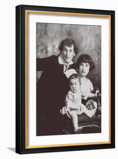 Marc Chagall with His First Wife Bella and Daughter Ida-Russian Photographer-Framed Giclee Print