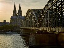 Cologne, Crane Houses in the Rheinauhafen, Dusk, Illuminated-Marc Gilsdorf-Framed Photographic Print