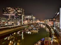 Cologne, Crane Houses in the Rheinauhafen, Dusk, Illuminated-Marc Gilsdorf-Photographic Print