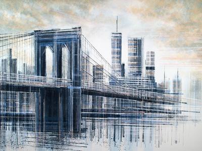 The Manhattan Bridge at Sunset Premium Giclee Print - Marc Todd | Art.com