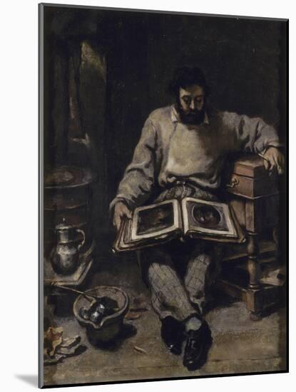 Marc Trapadoux examinant un livre d'estampes-Gustave Courbet-Mounted Giclee Print