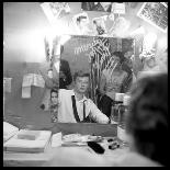 Johnny Hallyday Looking at Himself in a Mirror, Backstage-Marcel DR-Framed Premier Image Canvas