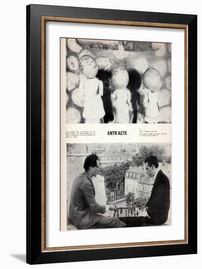 Marcel Duchamp and Man Ray, Page from L'Avant-Scène Featuring 'Entr'Acte'-René Clair-Framed Giclee Print