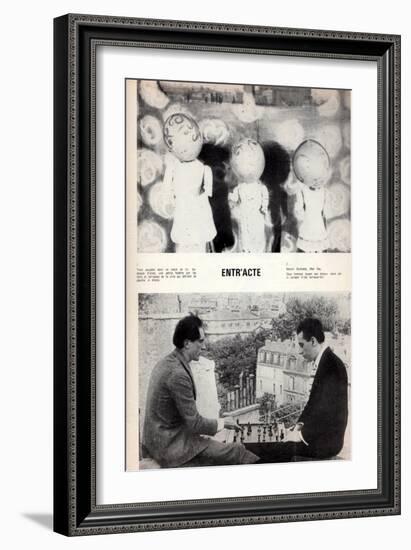 Marcel Duchamp and Man Ray, Page from L'Avant-Scène Featuring 'Entr'Acte'-René Clair-Framed Giclee Print