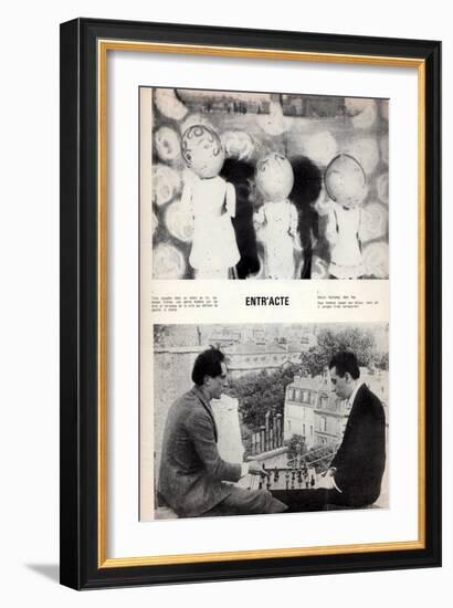 Marcel Duchamp and Man Ray, Page from L'Avant-Scène Featuring 'Entr'Acte'-René Clair-Framed Giclee Print