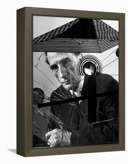Marcel Duchamp Sitting Behind Example of Dada Art-Allan Grant-Framed Premier Image Canvas