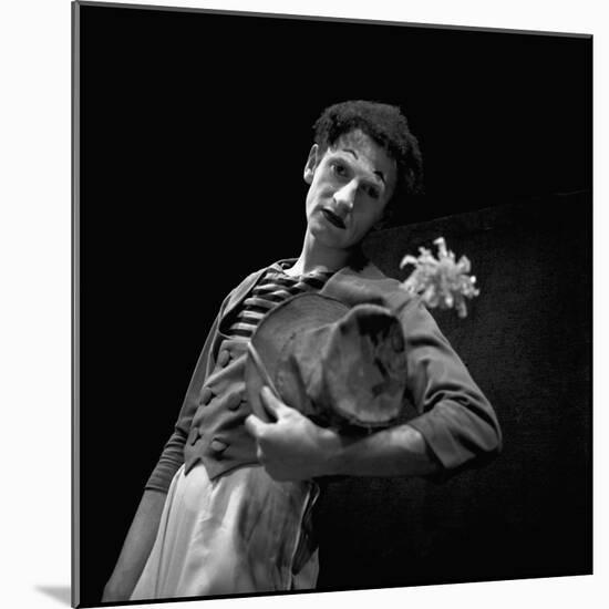 Marcel Marceau,the French mime who created the figure of "Bip",a tragic white clown. Paris, 1951.-Erich Lessing-Mounted Photographic Print