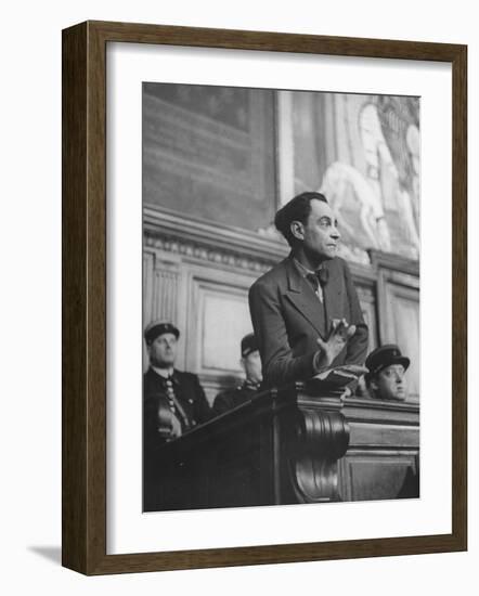 Marcel Petiot Speaking at His Murder Trial-Ralph Morse-Framed Photographic Print