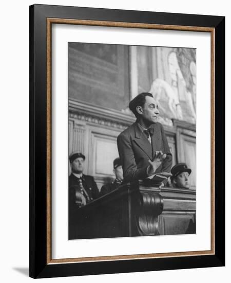 Marcel Petiot Speaking at His Murder Trial-Ralph Morse-Framed Photographic Print