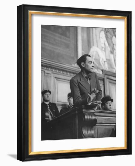 Marcel Petiot Speaking at His Murder Trial-Ralph Morse-Framed Photographic Print