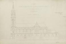 Eglise paroissiale à Napoléonville (Pontivy, Morbihan) : plan au niveau des terrasses, plan des-Marcellin Varcollier-Premier Image Canvas