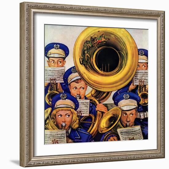 "March Band at Football Game," October 19, 1946-Stevan Dohanos-Framed Giclee Print