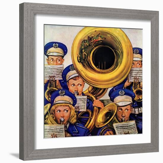 "March Band at Football Game," October 19, 1946-Stevan Dohanos-Framed Giclee Print