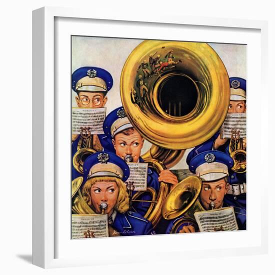 "March Band at Football Game," October 19, 1946-Stevan Dohanos-Framed Giclee Print