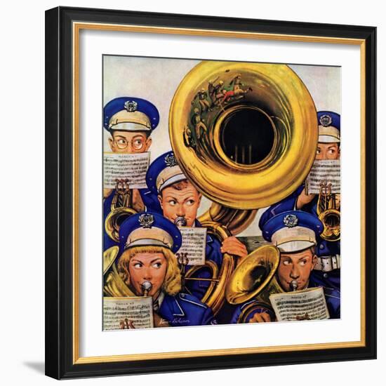 "March Band at Football Game," October 19, 1946-Stevan Dohanos-Framed Giclee Print