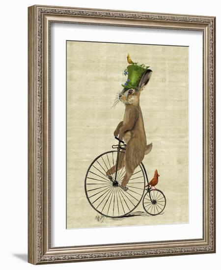 March Hare on Penny Farthing-Fab Funky-Framed Premium Giclee Print