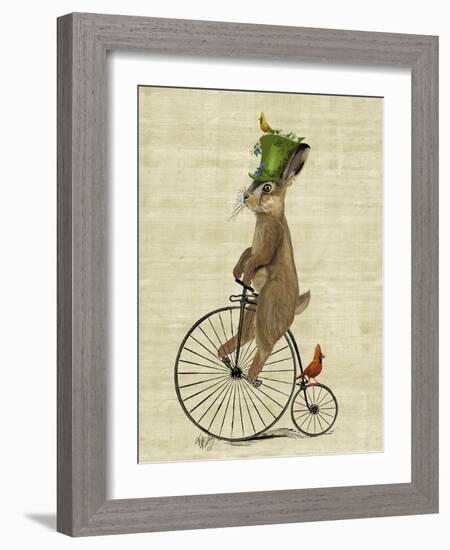 March Hare on Penny Farthing-Fab Funky-Framed Premium Giclee Print