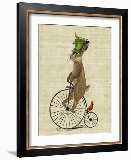 March Hare on Penny Farthing-Fab Funky-Framed Premium Giclee Print