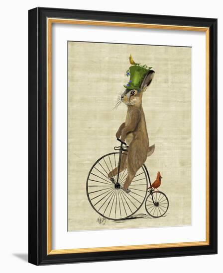 March Hare on Penny Farthing-Fab Funky-Framed Premium Giclee Print