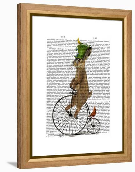 March Hare on Penny Farthing-Fab Funky-Framed Stretched Canvas