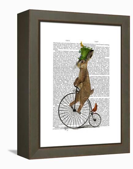 March Hare on Penny Farthing-Fab Funky-Framed Stretched Canvas