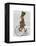 March Hare on Penny Farthing-Fab Funky-Framed Stretched Canvas